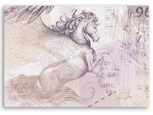 Obraz na plátně, Abstrakce okřídlené Pegasus - 60x40 cm
