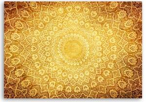 Obraz na plátně, Zlatá mandala abstrakce - 100x70 cm