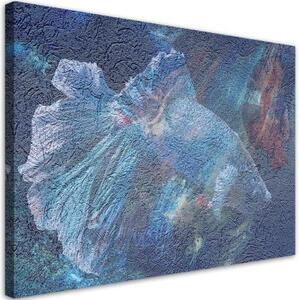 Obraz na plátně, Abstrakce modrého květu - 120x80 cm