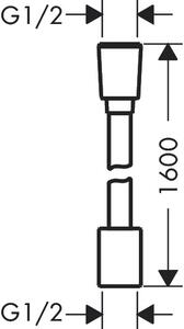 Hansgrohe Designflex - Textilná sprchová hadica 1600 mm, čierna matná 28260670