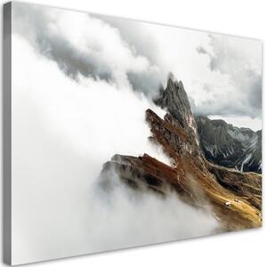 Obraz na plátně, Vrchol hory v oblacích - 100x70 cm