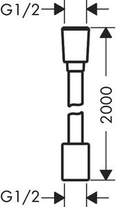 Hansgrohe Designflex - Textilná sprchová hadica 2000 mm, chróm 28230000