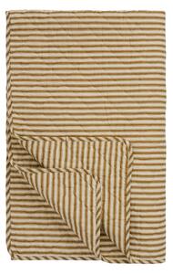 Prešívaný prehoz Sand / Ochre green stripes 130 × 180 cm