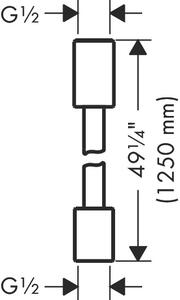 Axor ShowerSolutions - Textilná sprchová hadica 1250 mm s valcovými maticami, chróm 28228000