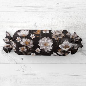 Biante Vankúš valec bonbon Sandra SA-625 Magické lekná na temne hnedom 15x40 cm