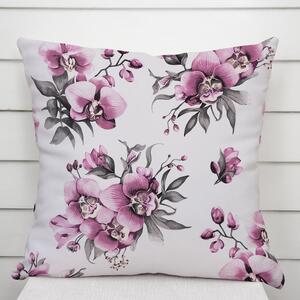 Biante Bavlnená obliečka na vankúš Sandra SA-623 Lila orchidey na bielom 30 x 50 cm