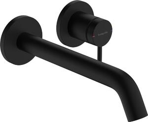 Hansgrohe Tecturis S - Páková umývadlová batéria EcoSmart+ pod omietku s výtokom 225 mm, čierna matná 73351670