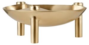 Designová miska se svícny STOFF Nagel Brushed Brass