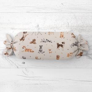 Biante Vankúš valec bonbon Sandra SA-620 Psí kamaráti na krémovom 15x40 cm