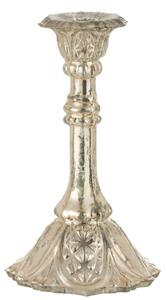Strieborný antik sklenený svietnik Vintage Chantal M - Ø 10*17 cm - J-Line by Jolipa