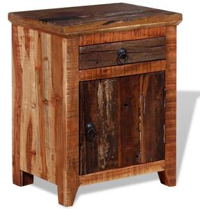 Nočný stolík, akáciový masív, recyklované drevo