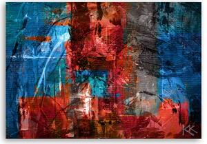 Obraz na plátně, Červená ruka -nakládaná abstrakce - 60x40 cm