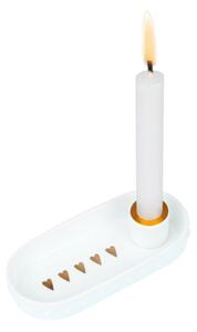 Porcelánový svietnik Gold Hearts
