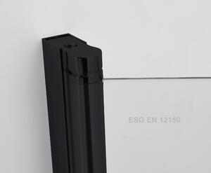 Hagser Anke vaňová zástena 80 cm dvojdielny čierna matné/číre sklo HGR60000023