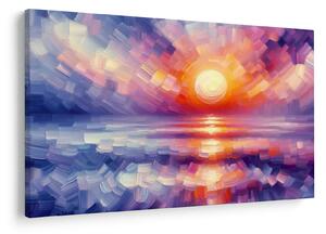 Obraz - Farebný umelecký západ slnka (90x60 cm)