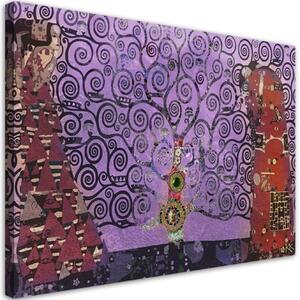 Obraz na plátně, Purple Tree of Life Abstraction - 60x40 cm