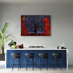 Obraz na plátně, Abstrakce modrého stromu života - 60x40 cm