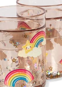 Dětské třpytivé kelímky Kitty / Kick it / Rainbow 180 ml – set 2 ks Rainbow