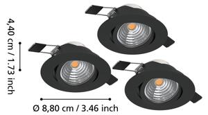 Eglo 902281 - sada 3x LED stmievateľných stropných svietidiel SALICETO LED/6,4W/230V pr.8,8cm čierna