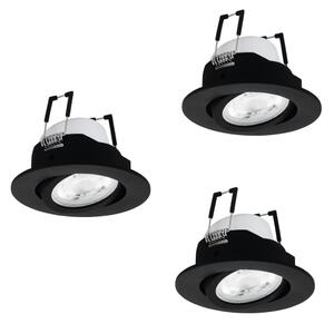 Eglo 902287 - SADA 3xLED RGBW Stmievateľné podhľadové svietidlo SALICETO-Z LED/4,7W/230V čierna