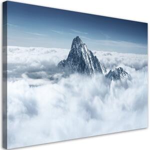 Obraz na plátně, Alpy nad mraky - 100x70 cm