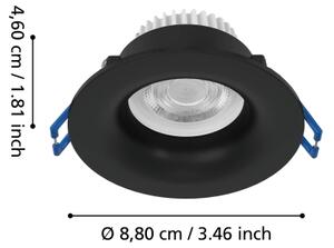 Eglo 902273 - LED kúpeľňové podhľadové svietidlo SALABATE LED/4,9W/230V pr. 8,8 cm IP65 čierne