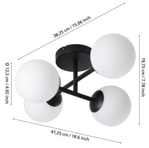 Eglo 902094 - LED kúpeľňový prisadený luster CASTROVIDO 4xG9/4,2W/230V IP44 čierny