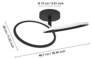 Eglo 902144 - LED stropné svietidlo CONGIUNTI LED/12W/230V 2700/4000/6500K čierna