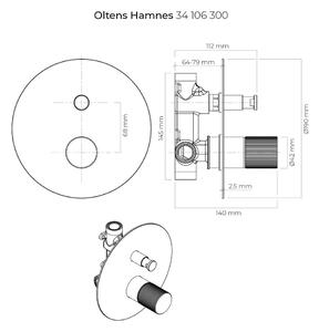 Oltens Hamnes vaňová/sprchová batéria podomietková čierna 34106300