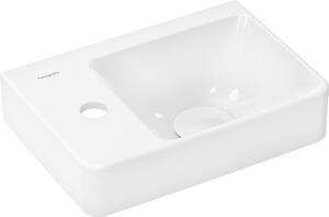 Hansgrohe Xelu Q - Umývadielko 360x250 mm SmartClean s otvorom na batériu vľavo bez prepadu, biela 61085450