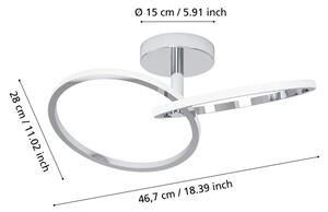 Eglo 902145 - LED stropné svietidlo CONGIUNTI LED/12W/230V 2700/4000/6500K chróm