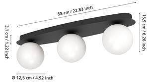 Eglo 902092 - LED kúpeľňové stropné svietidlo CASTROVIDO 3xG9/4,2W/230V IP44 čierna