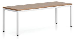 Lavica FRAME, biela podnož, 1685 x 404 x 468 mm, orech