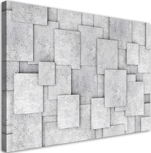 Obraz na plátně, Geometrická betonová abstrakce - 100x70 cm