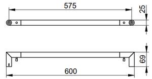 Keuco Reva - Držiak na uterák 600 mm, chróm 12801010600