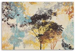 Obraz na plátně, Abstrakce barevných stromů - 60x40 cm