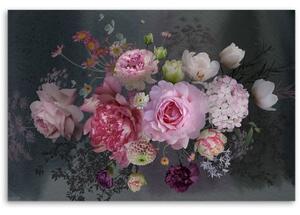 Obraz na plátně, Vintage květiny kytice - 60x40 cm