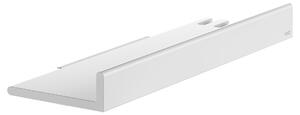 Keuco Reva - Polička do sprchy s integrovanou stierkou na sklo a háčikom 350x116 mm, biela matná 12859510000