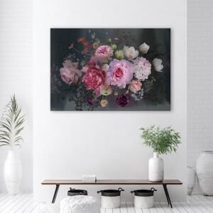 Obraz na plátně, Vintage květiny kytice - 60x40 cm