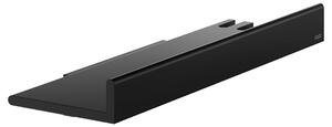 Keuco Reva - Polička do sprchy s integrovanou stierkou na sklo a háčikom 350x116 mm, čierna matná 12859370000