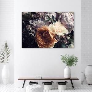 Obraz na plátně, Pastel Peon Bouquet Flowers - 60x40 cm
