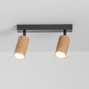 Brilagi - Bodové svietidlo SELE 2xGU10/30W/230V čierna/dekor duba