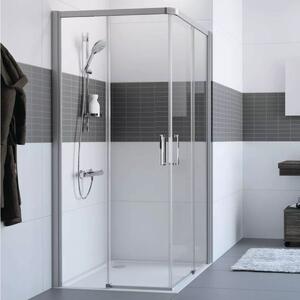 Hüppe Classics 2 EasyEntry - Posuvné dvere rohový vstup 2-dielny (1/2) 1000x2000 mm, upevnenie vľavo, strieborná pololesklá, číre sklo s Anti-Plaque C25103.069.322