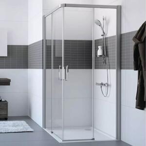 Hüppe Classics 2 EasyEntry - Posuvné dvere rohový vstup 2-dielny (1/2) 900x2000 mm, upevnenie vpravo, strieborná pololesklá, číre sklo s Anti-Plaque C25202.069.322