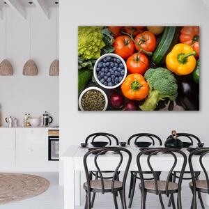 Obraz na plátně, Čerstvá zelenina a ovoce - 60x40 cm
