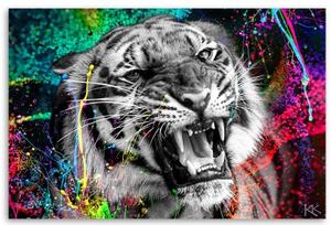 Obraz na plátně, Tygří zvířecí povaha - 60x40 cm
