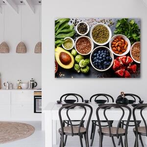 Obraz na plátně, Čerstvá zelenina a ovoce - 60x40 cm