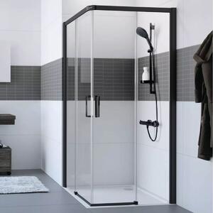 Hüppe Classics 2 EasyEntry - Posuvné dvere rohový vstup 2-dielny (1/2) 800x2000 mm, upevnenie vpravo, Black Edition, číre sklo s Anti-Plaque C25201.123.322