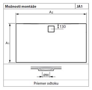 Hüppe EasyFlat - Sprchová vanička 900x900 mm, biela EF0101.055