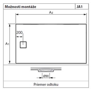 Hüppe EasyFlat - Sprchová vanička 1000x800 mm, biela EF0203.055